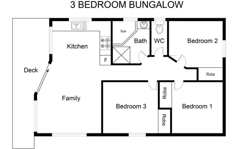 3Br Bungalow Floor plan